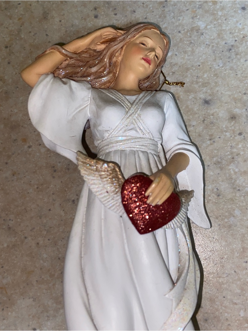 Handmade Red & White Doll Dress with Lace Trim - Kids Toys & Ángel Decor - Picture 7 of 7
